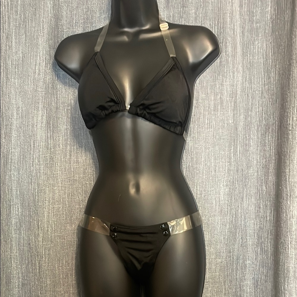 Black Halter Bikini Set